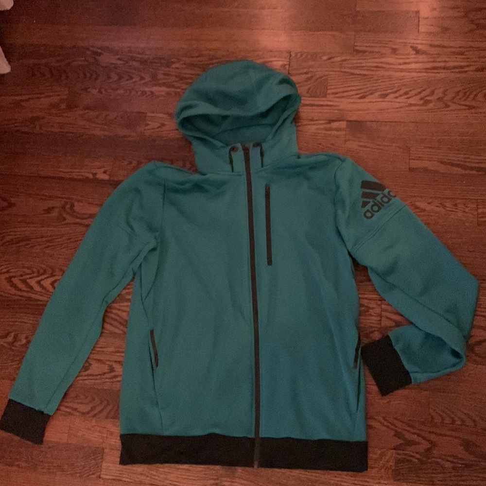 Adidas Men’s Large teal/green zip up hoodie